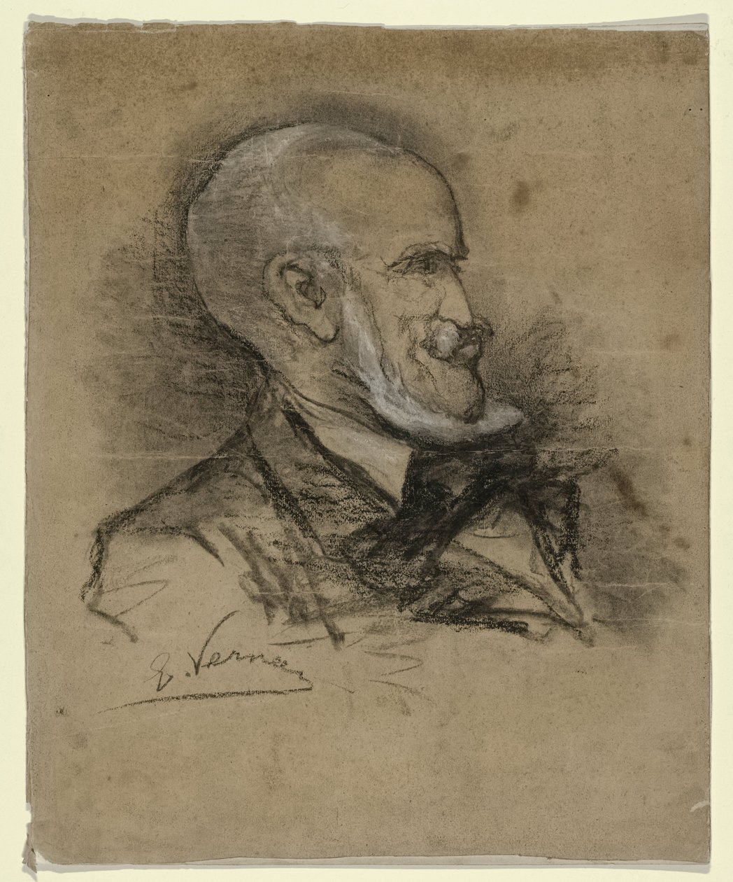 Caricature Portrait of the Painter Johannes Bosboom (1817-1891) by Elchanon Verveer