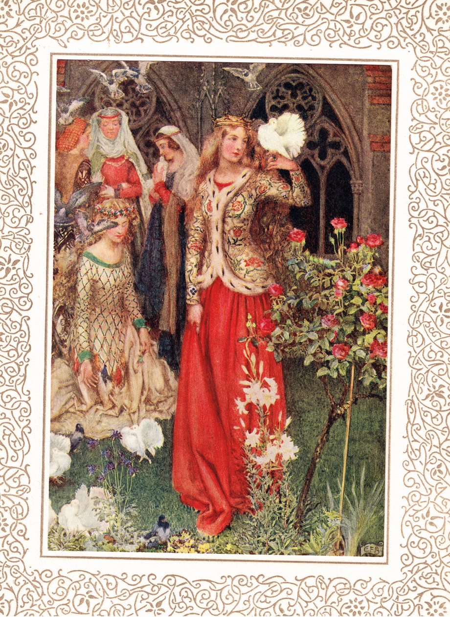 Guinevere and her ladies in the golden days, illustration from 