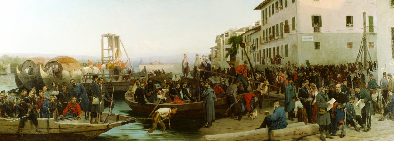 The Landing at Sesto Calende on 26th April 1859 by Eleuterio Pagliano