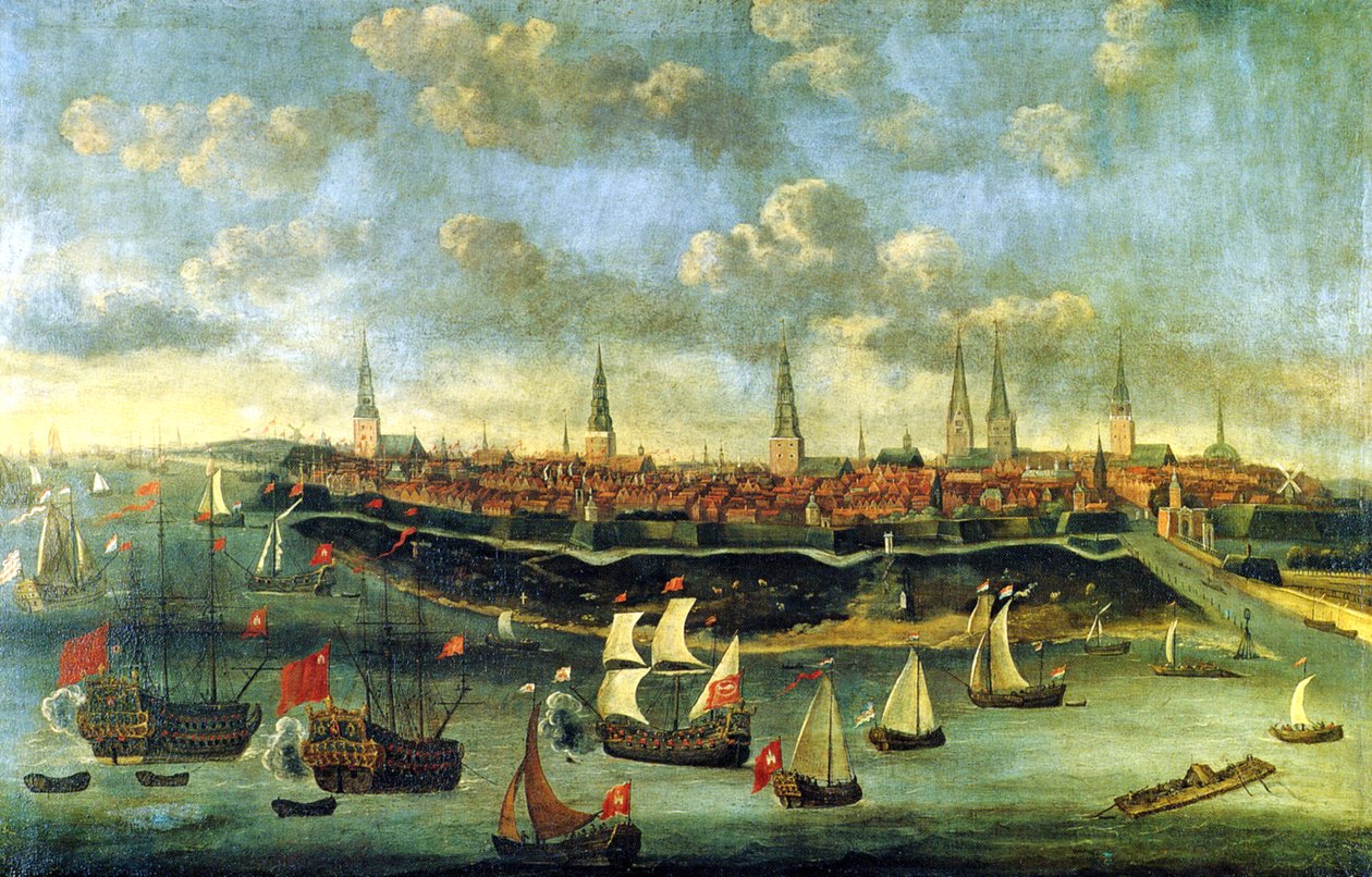 Convoy Ships on the Elbe by Elias Gallis