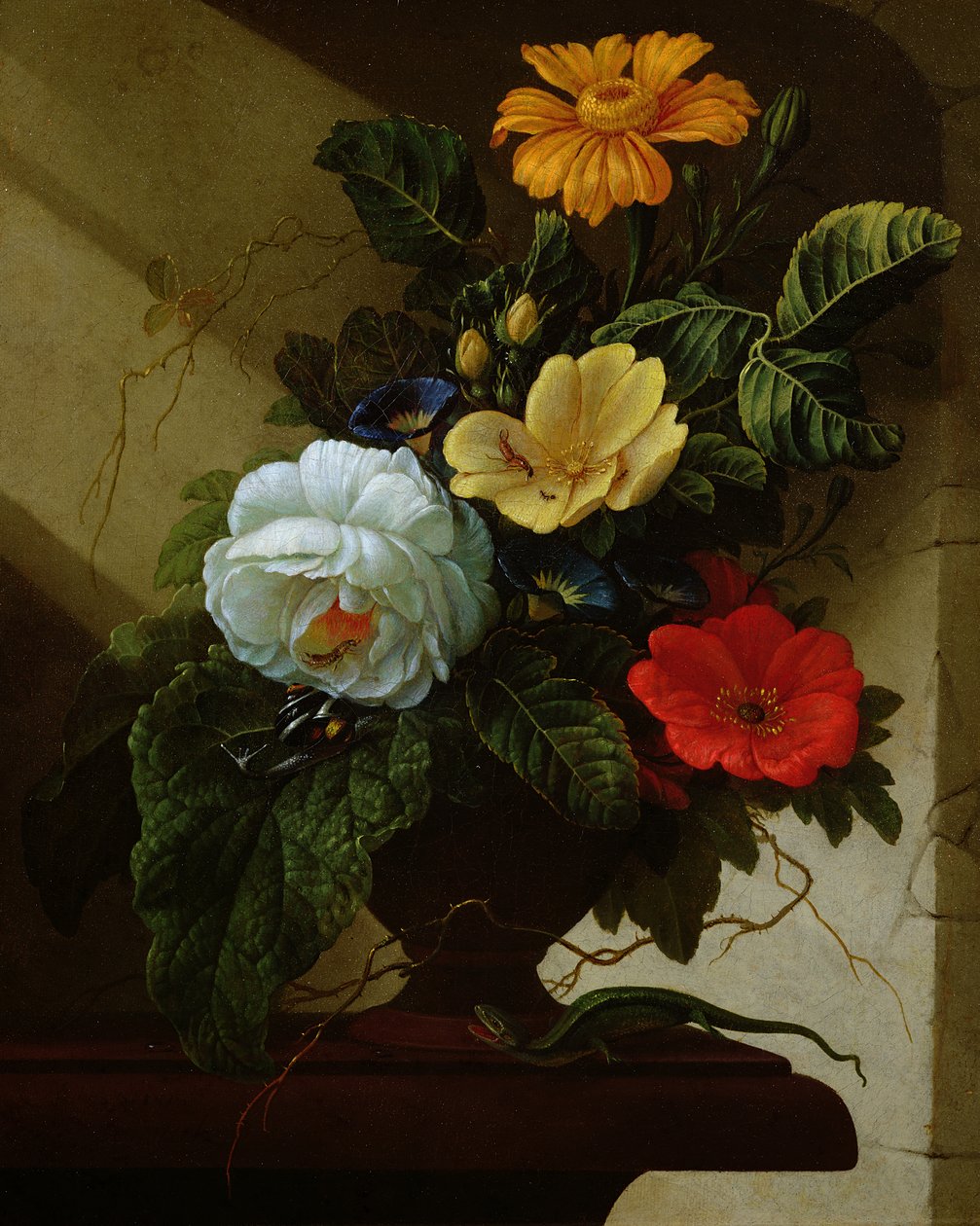 Still life with flowers by Elias van den Broeck