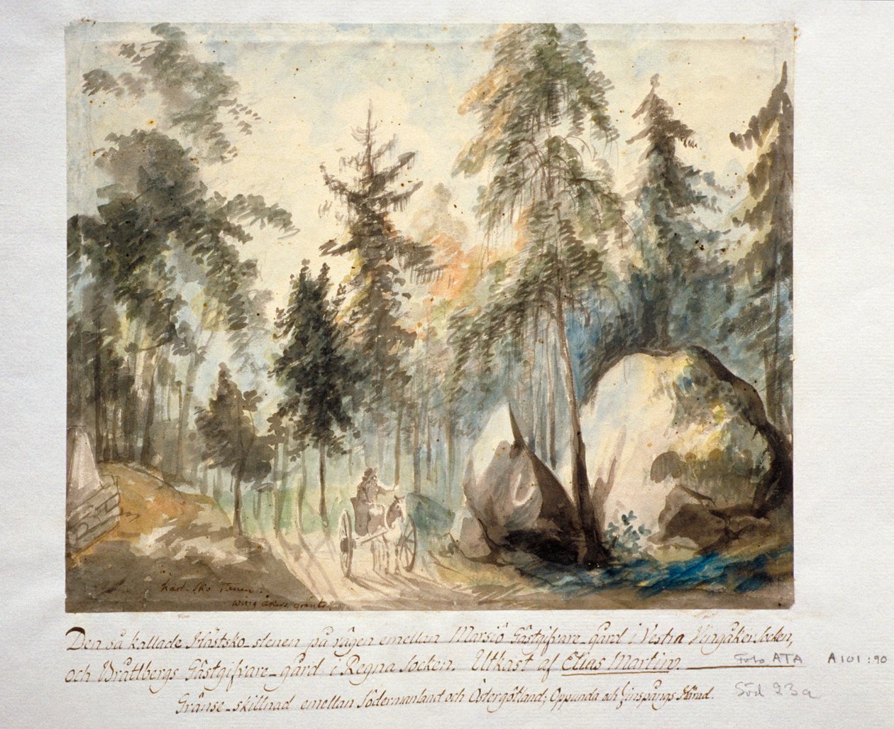 The Horseshoe Stone, Finspång, Östergötland, Sweden by Elias Martin