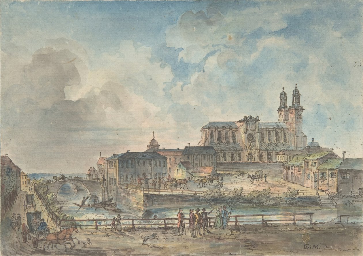 View of Uppsala Cathedral from the North by Elias Martin