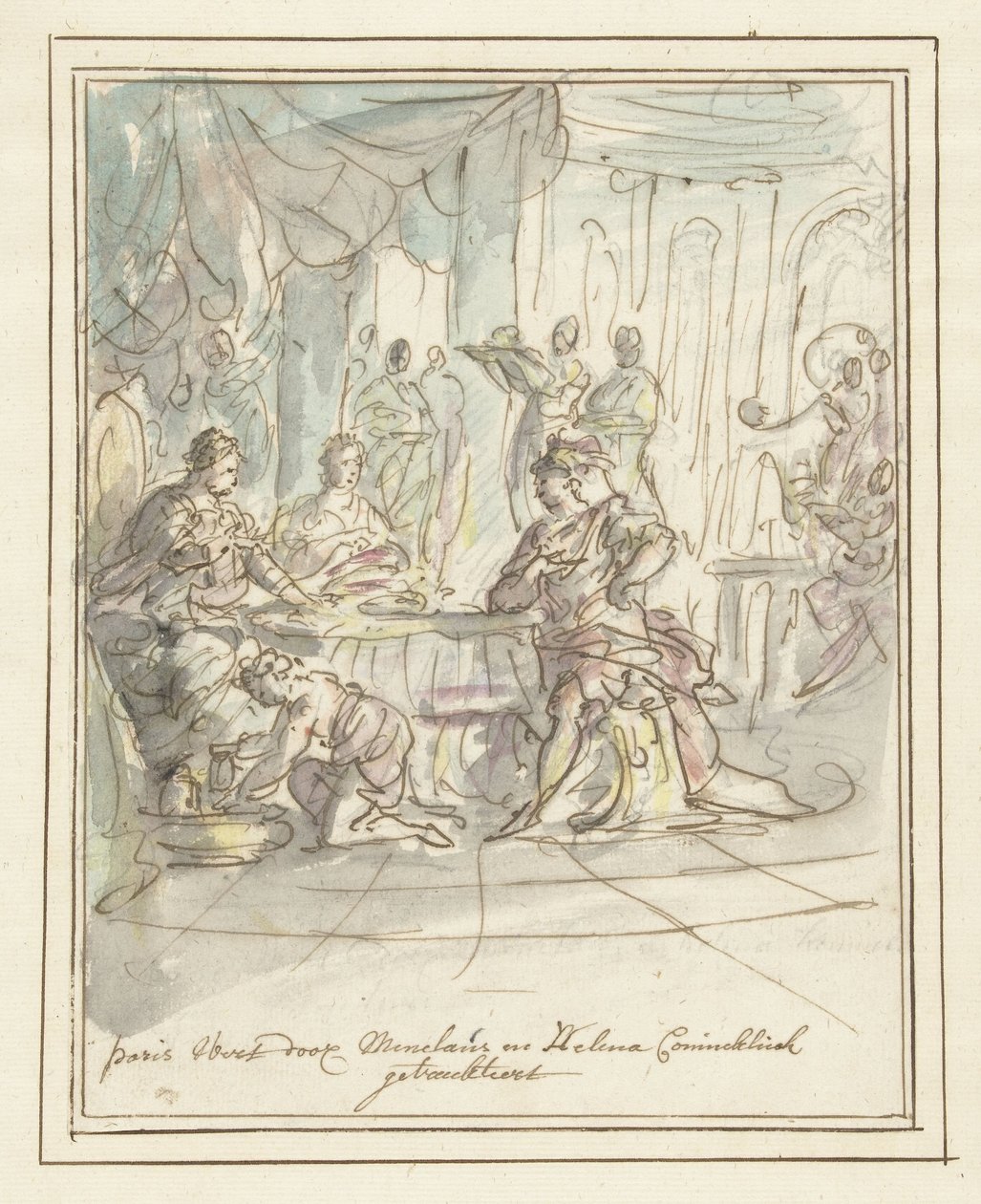 Paris Welcomed by Menelaus and Helen by Elias van Nijmegen
