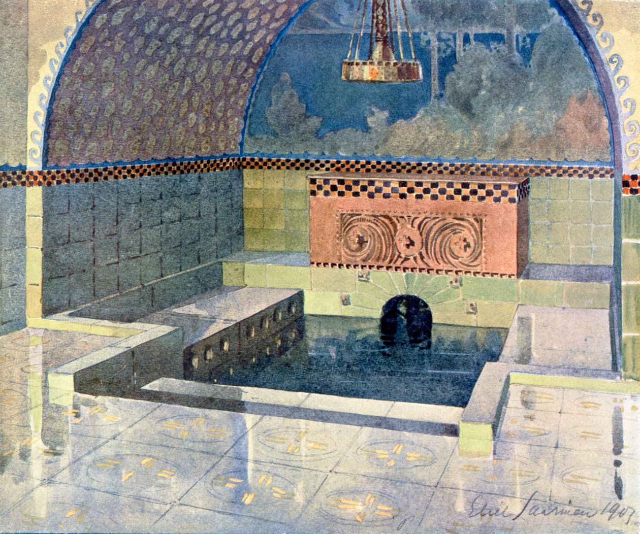 Bathroom at Merijoki Country House, designed by Eliel Saarinen, from 
