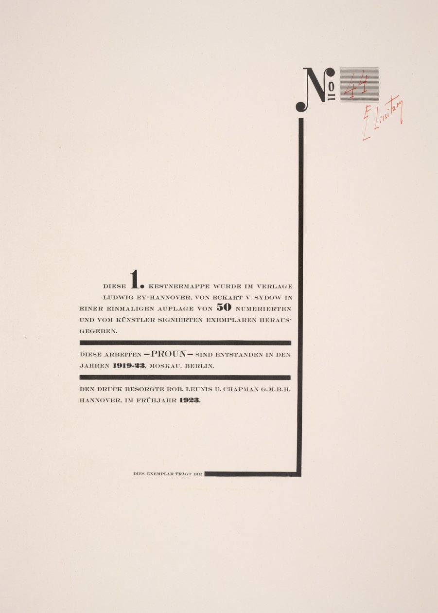 Title Page by Eliezer Markowich Lissitzky