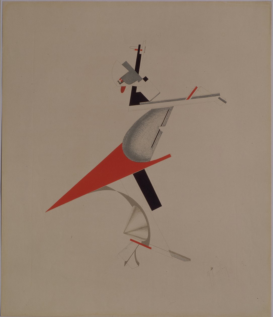 Ruffian. Figurine for the opera Victory over the sun by A. Kruchenykh, 1920-1921 by Eliezer Markowich Lissitzky