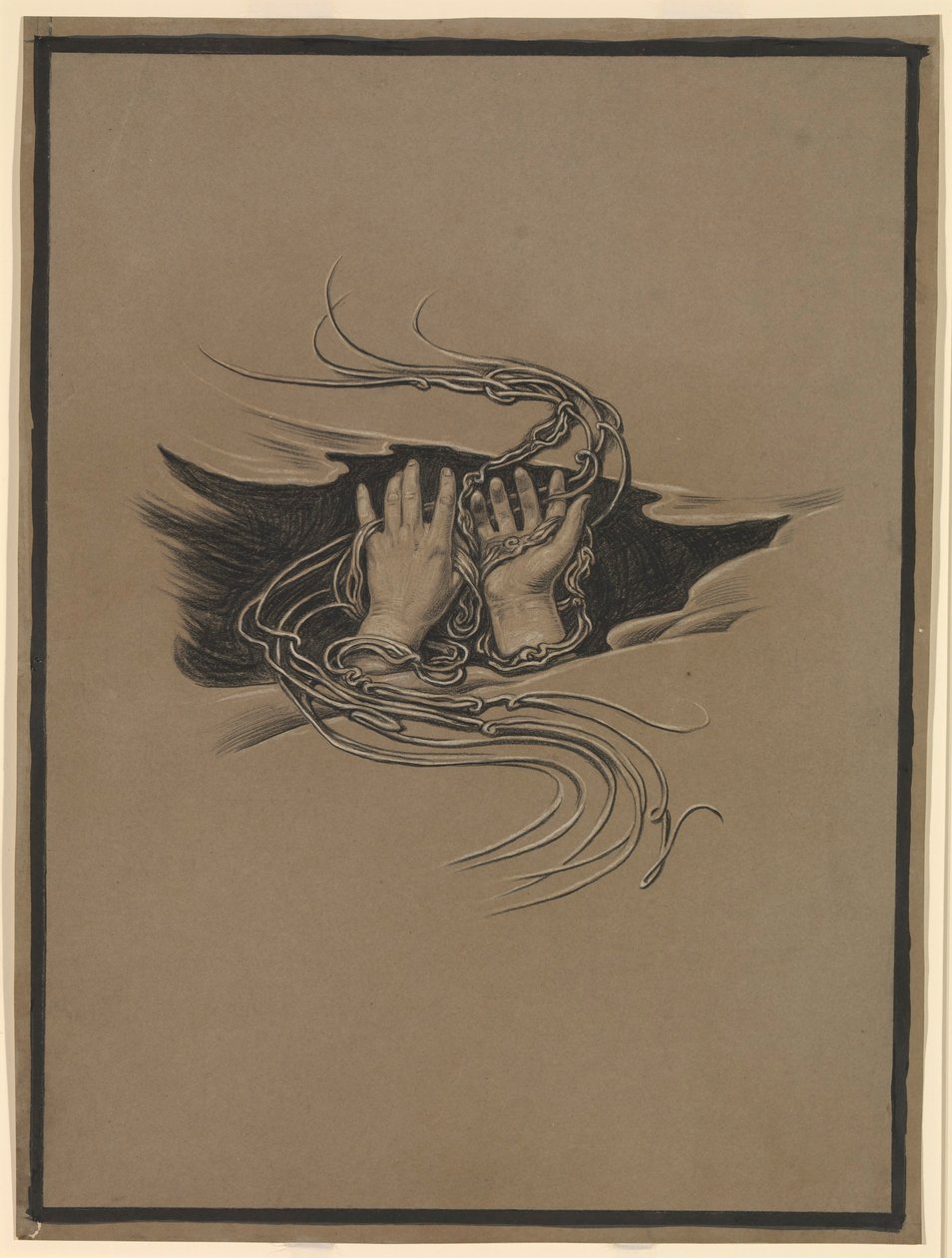 (Illustration for Rubáiyát of Omar Khayyám) Pardon Giving and Pardon Imploring Hands by Elihu Vedder