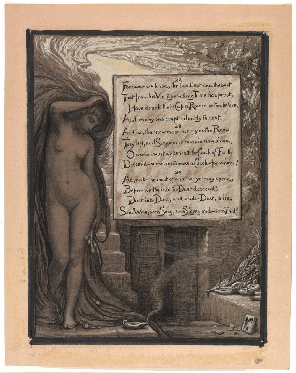 (Illustration for Rubáiyát of Omar Khayyám) The Long Rest by Elihu Vedder