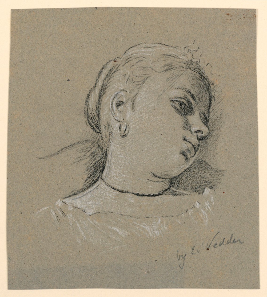 Head of an Italian Girl, ca. 1885 by Elihu Vedder