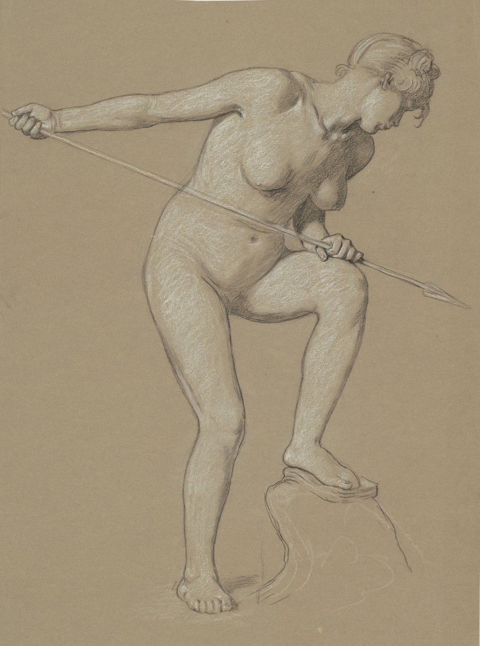 Girl Spearing Dolphin, c. 1900 by Elihu Vedder