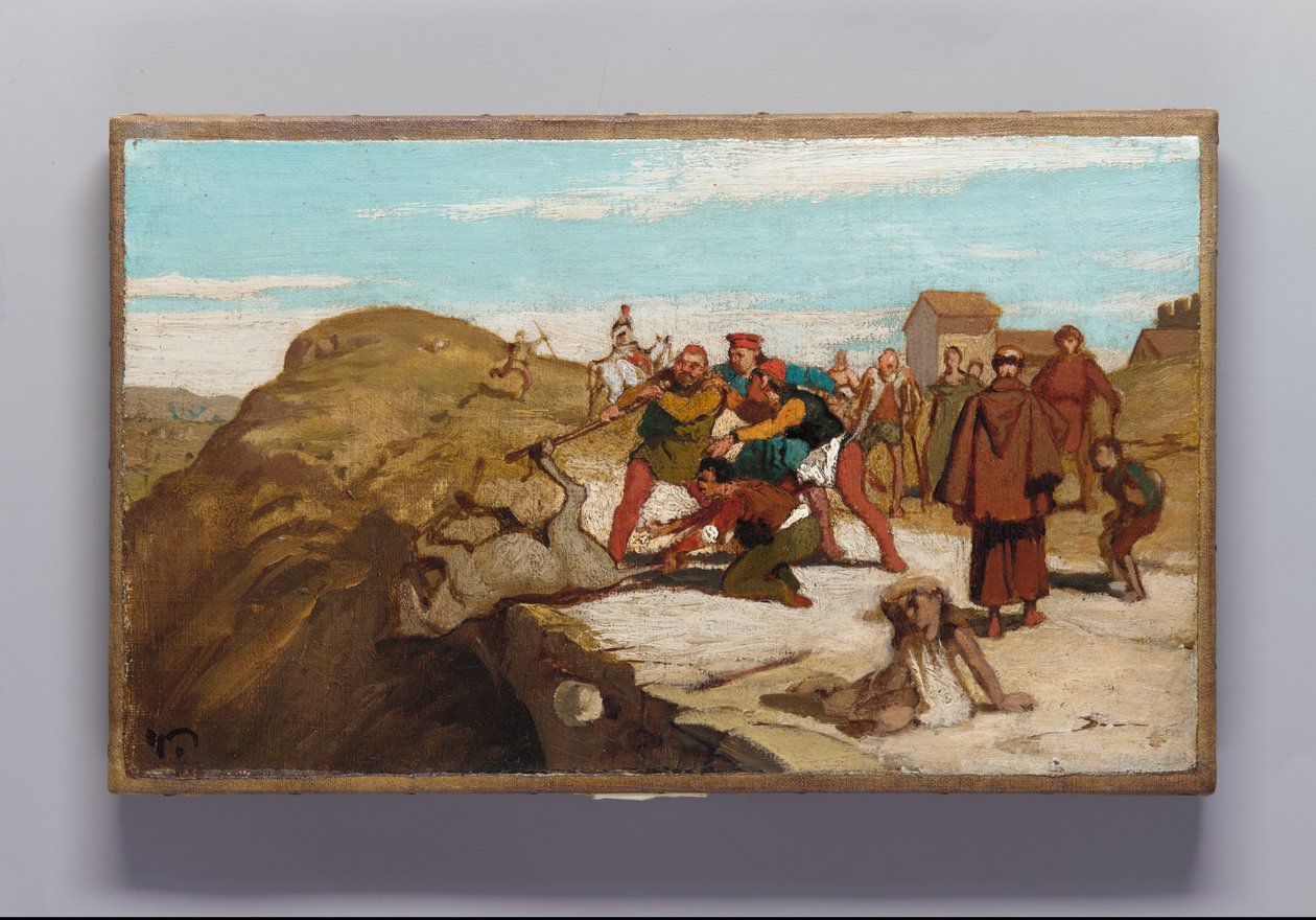 The Fable of the Miller, His Son, and the Donkey No. 7 by Elihu Vedder