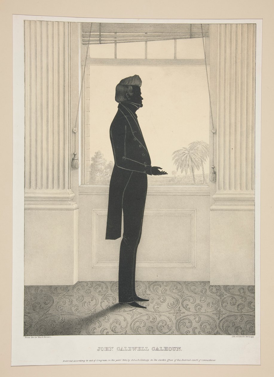 John Caldwell Calhoun, from a Set of 27 Portraits by Elijah C. Kellogg