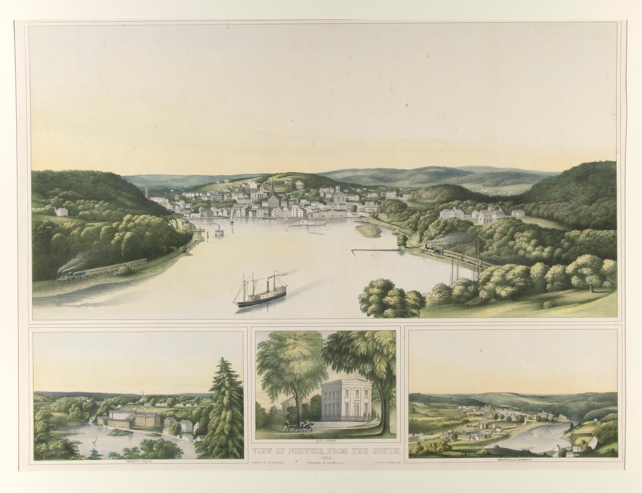View of Norwich, From the South. 1853 (Conn.) by Elijah C. Kellogg