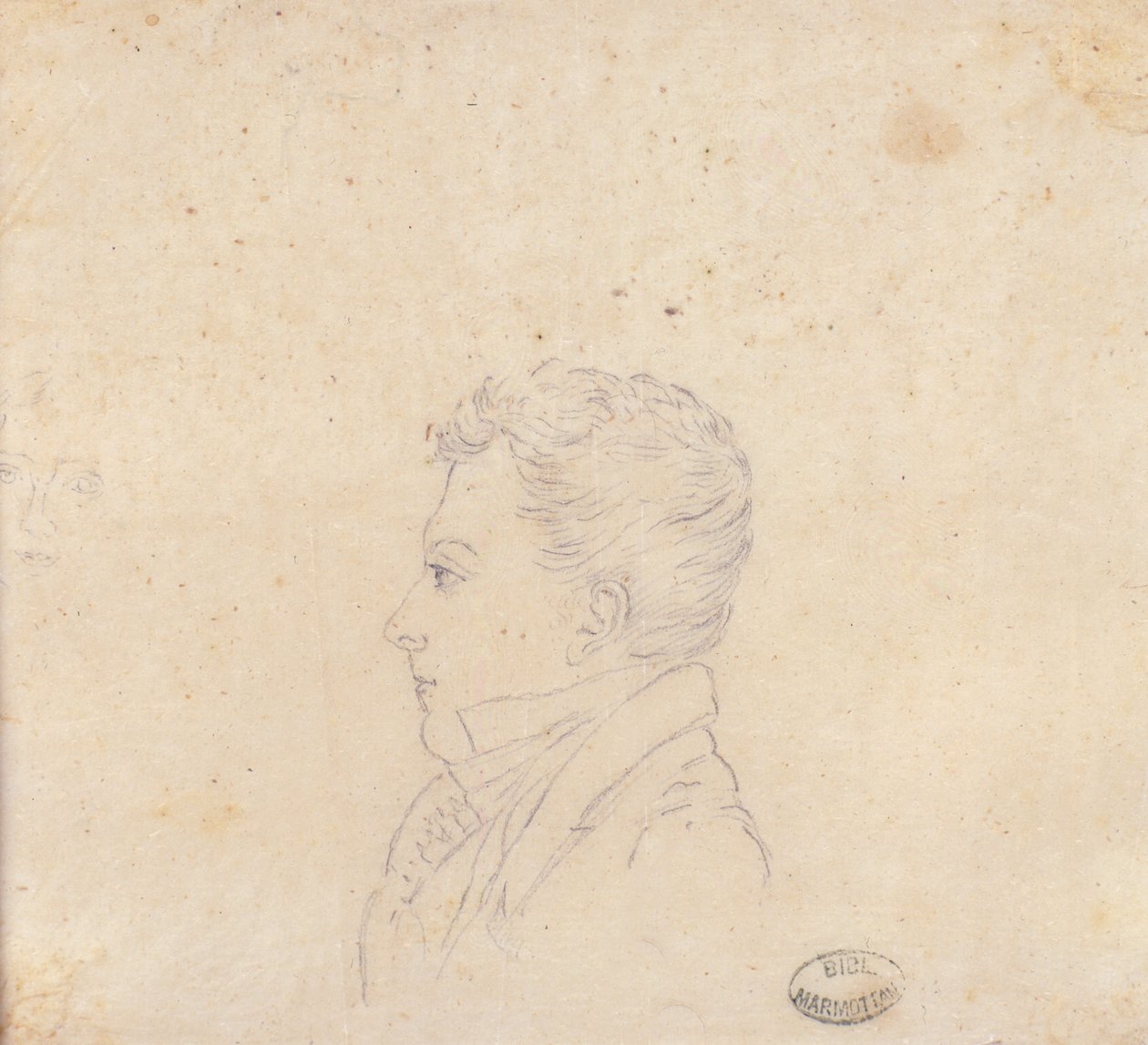 Drawing of Mr Setivaux, paymaster of the Grand Duchy of Tuscany, reproduction of a drawing by Madame de Finguerlin by Elisa Bonaparte
