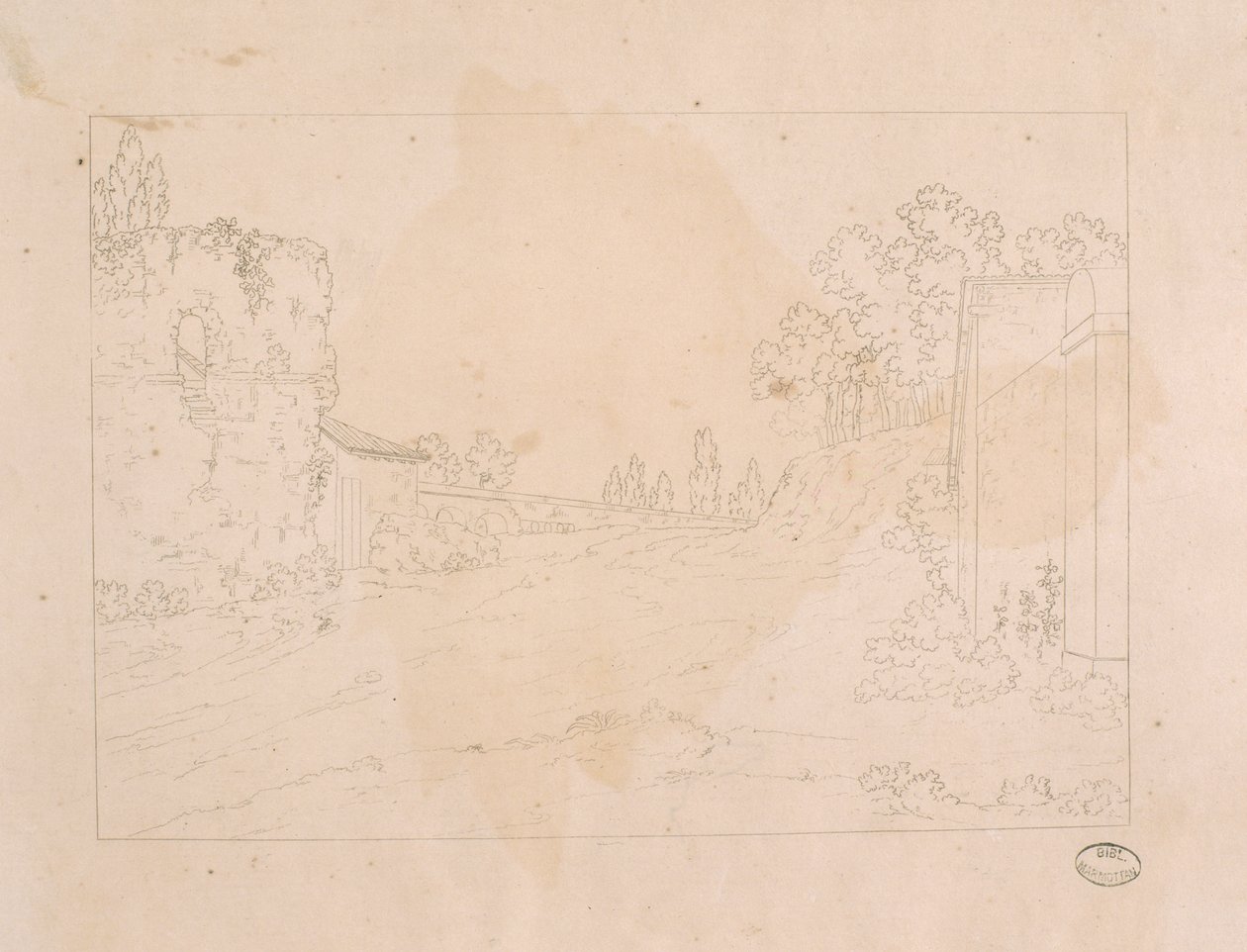 Landscape with aqueduct by Elisa Bonaparte