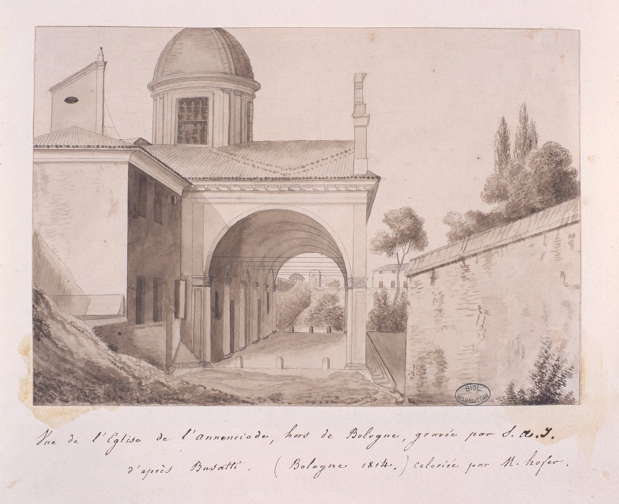 View of the Church of the Annunciation, Bologna, after Busatti by Elisa Bonaparte