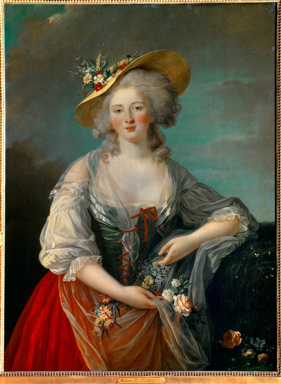 Portrait of Elisabeth Philippine Marie Helene of France Known as Madame Elisabeth by Elisabeth Louise Vigee Lebrun