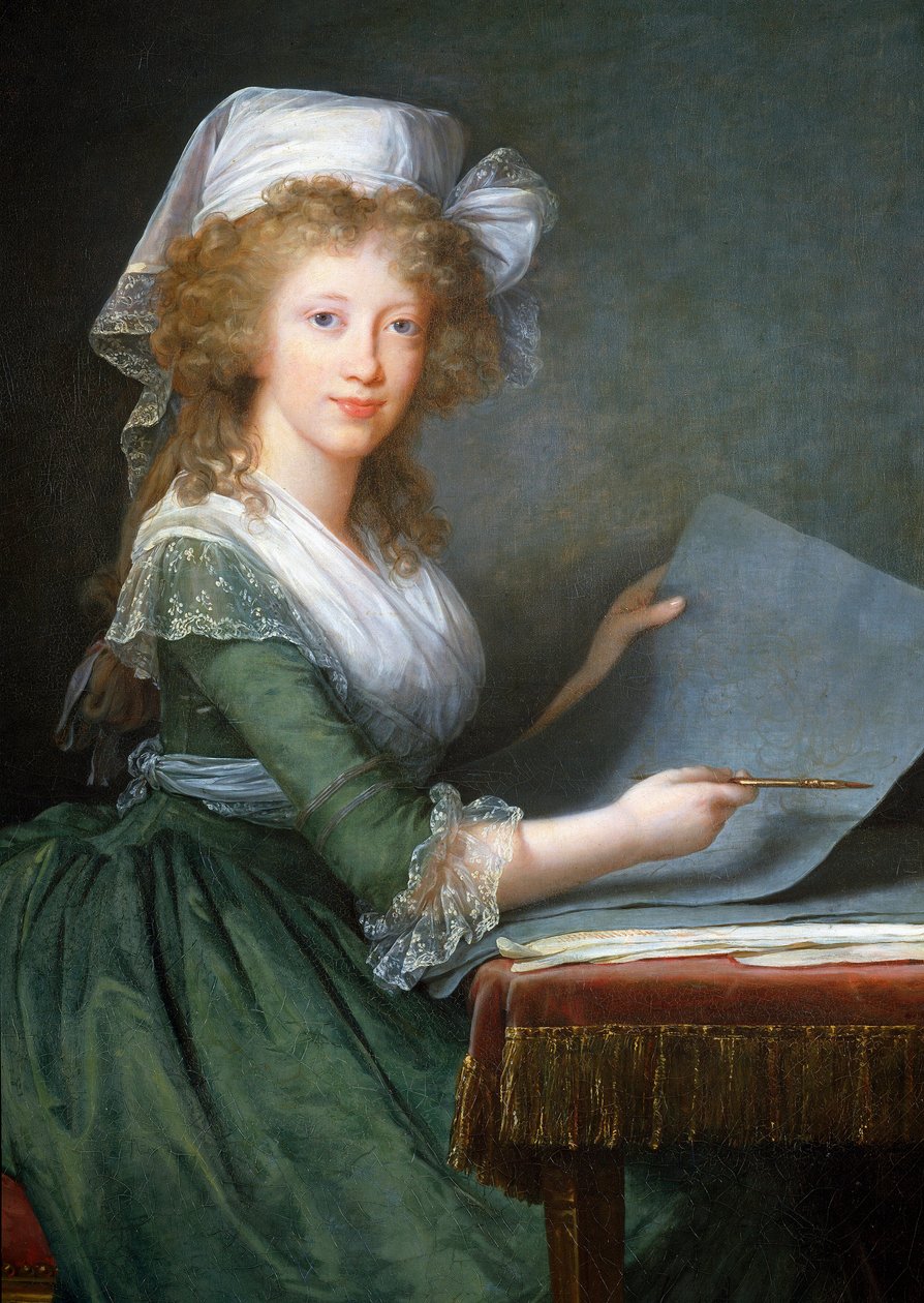 Portrait of Marie Louise of the Two Sicilies (detail) by Elisabeth Louise Vigee Lebrun