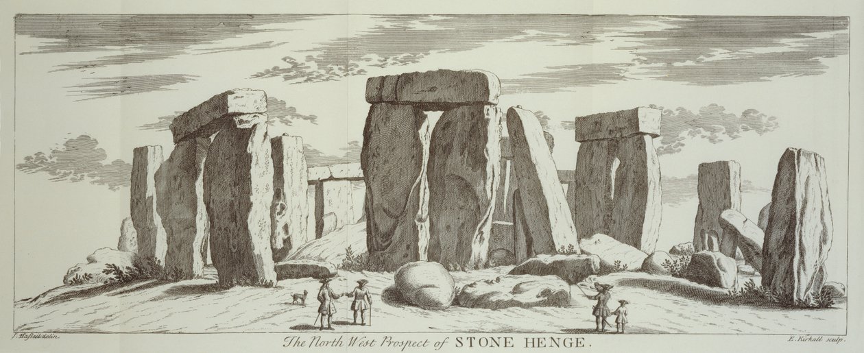 The North West Prospect of Stone Henge by Elisha Kirkall