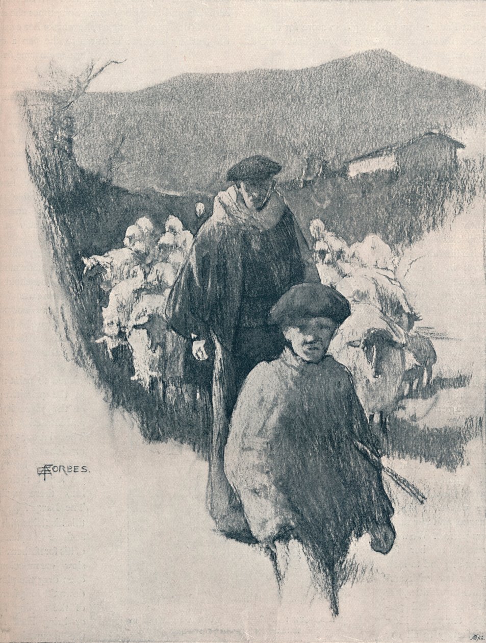 A Shepherd of the Pyrenees, 19th century by Elizabeth Adela Forbes