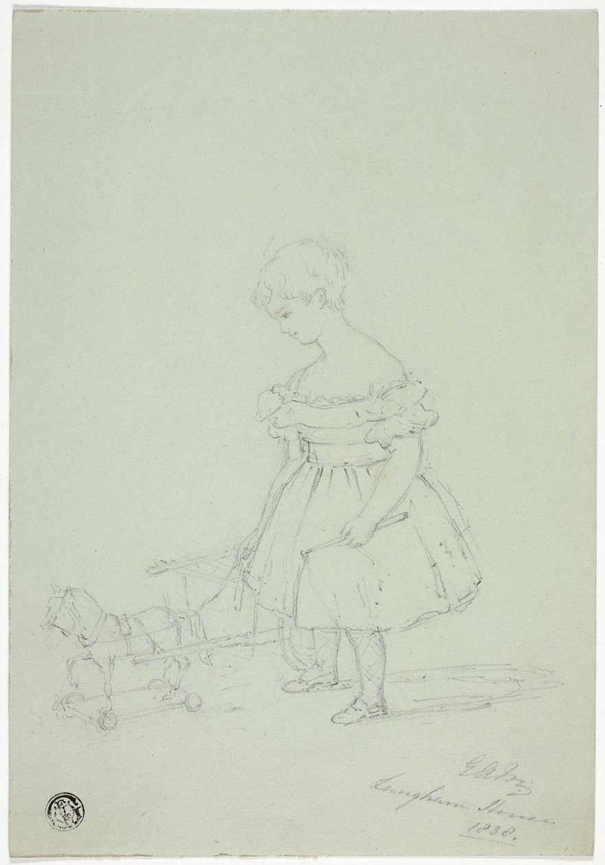 Girl with Toy Horse at Langham House by Elizabeth Murray