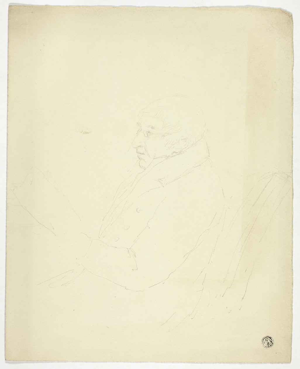 Profile of Man with Glasses Reading by Elizabeth Murray