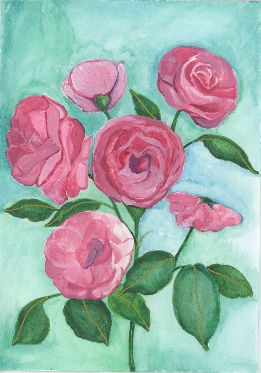 Pink Roses, 2017 by Elizabeth Rider: Buy fine art prints