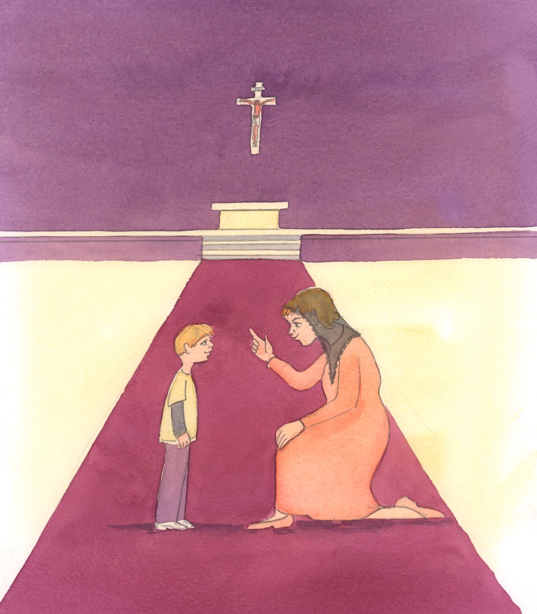 A charitable person teaches children how to behave in God