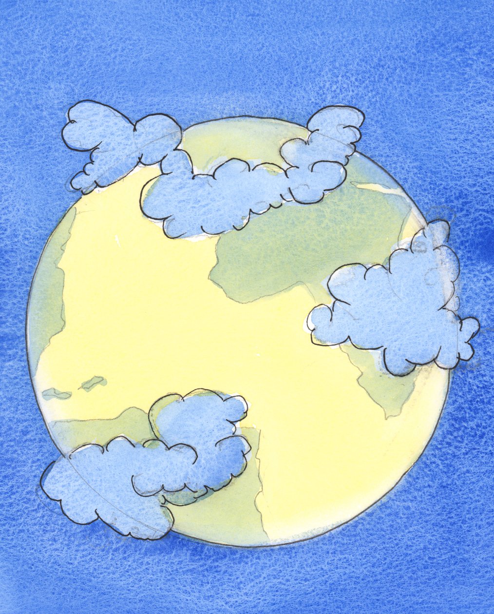A dense cloud seems to cover those parts of the earth where there is war, which cuts off many people from God by Elizabeth Wang
