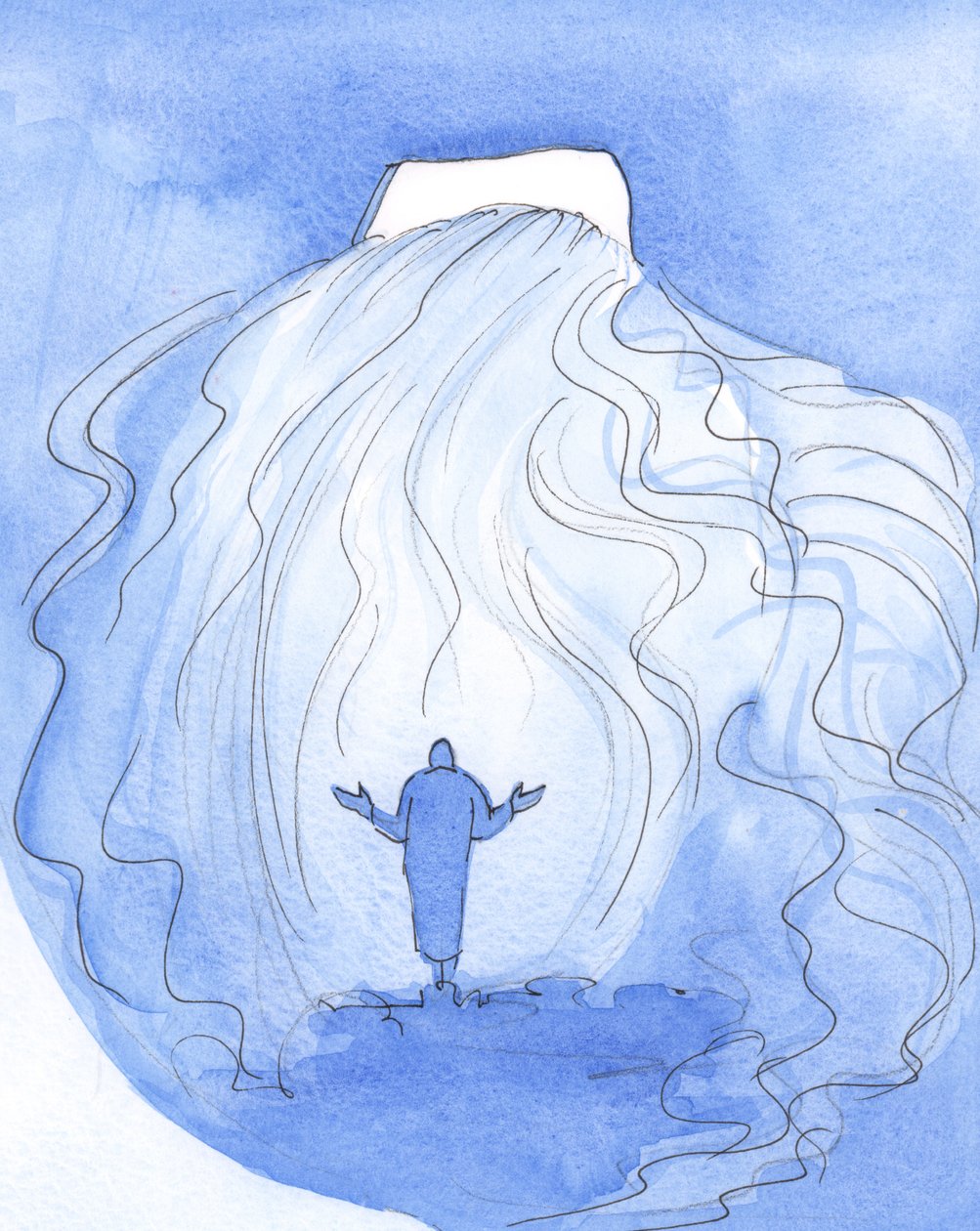 A soul may greet Christ, in Holy Communion, by saying: "Cast your light within, and enter (with your outpouring of grace)" by Elizabeth Wang