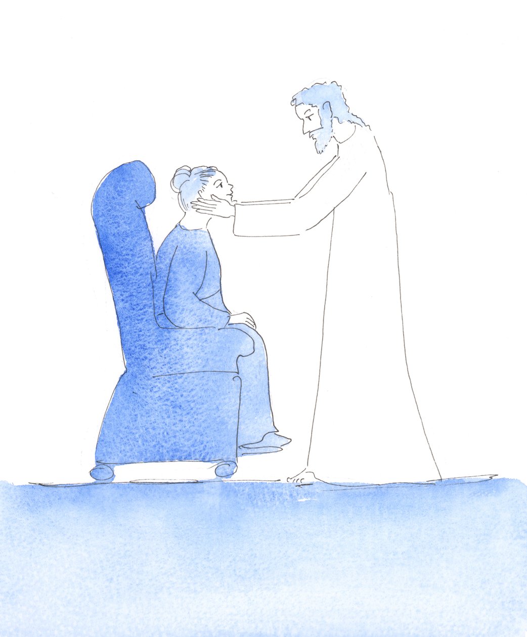 After Confession: Christ took my face in His hands and said to me: "Well done"! In this way He showed His delight in my sincere Confession this morning in the Sacrament of Penance by Elizabeth Wang