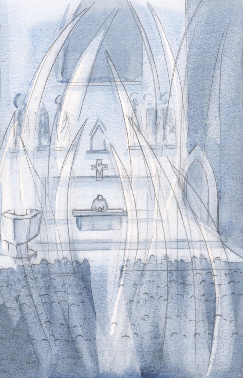 Angels Worship with Us at Holy Mass, Bowing Before the One Who Died and Rose Again by Elizabeth Wang