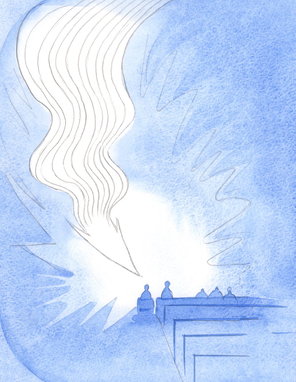 At Holy Communion, a great flame, like an arrow, descended. Christ had arrived in His Spirit