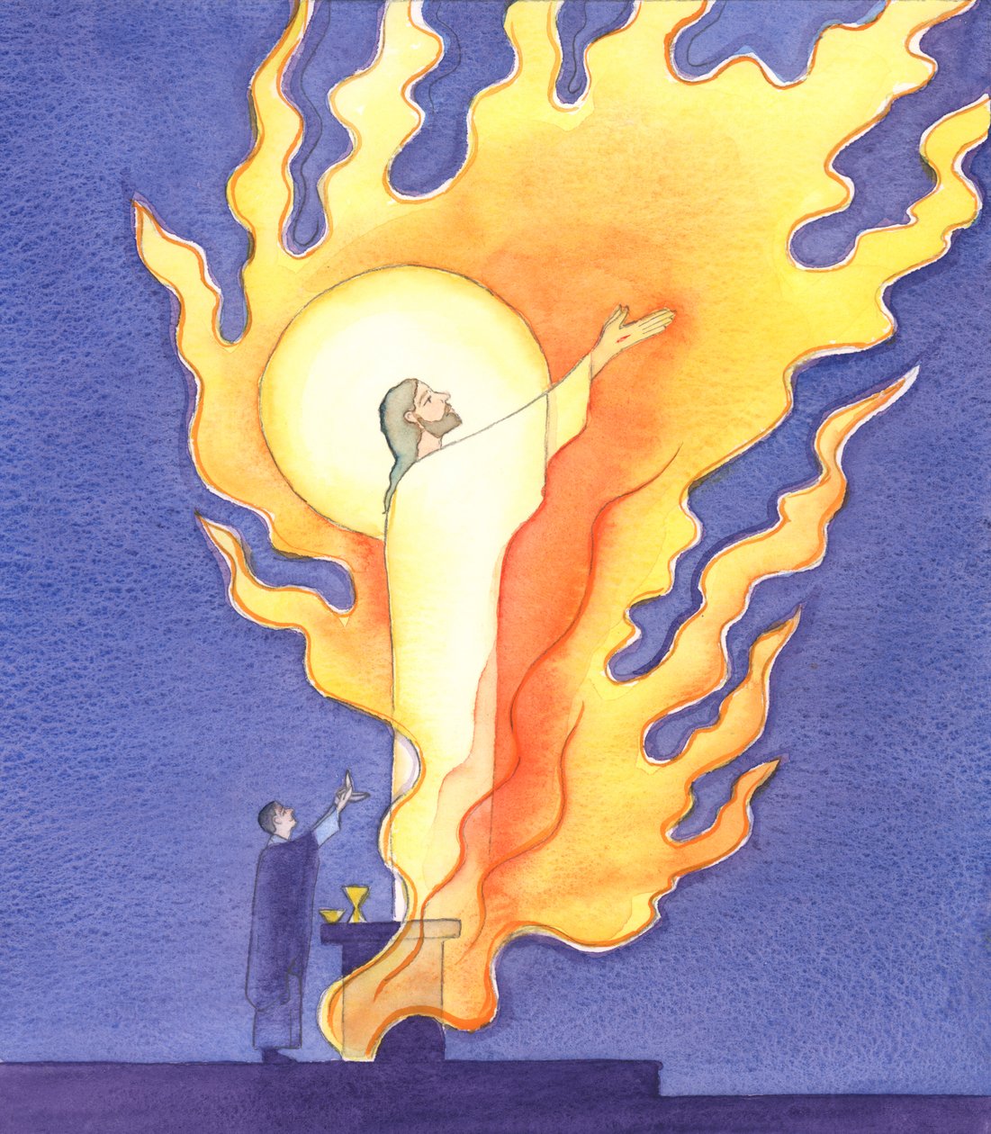 At Mass We Pray with Christ Who Reaches Out to the Father in the Burning Love of the Holy Spirit by Elizabeth Wang