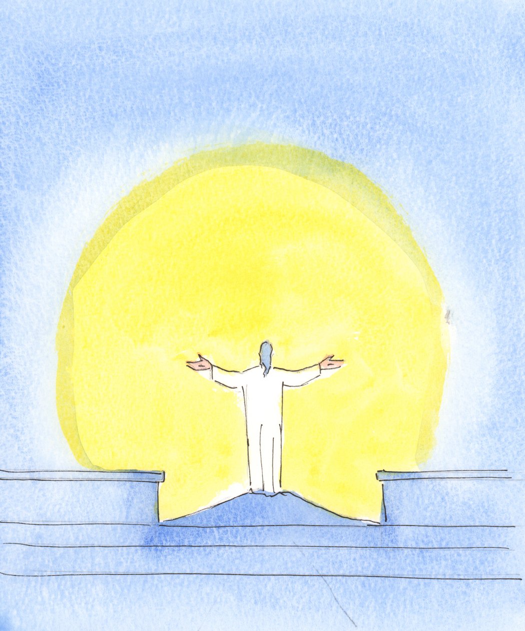 At every celebration of the Holy Sacrifice of the Mass, Christ is Really Present, praying for sinners, gazing towards the Father, just as when Christ once prayed from the Cross by Elizabeth Wang