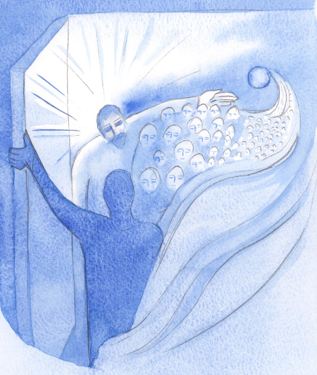 At the Ascension Christ, our brother, returned to the Father in triumph and opened a pathway to Heaven for us, 2001 by Elizabeth Wang