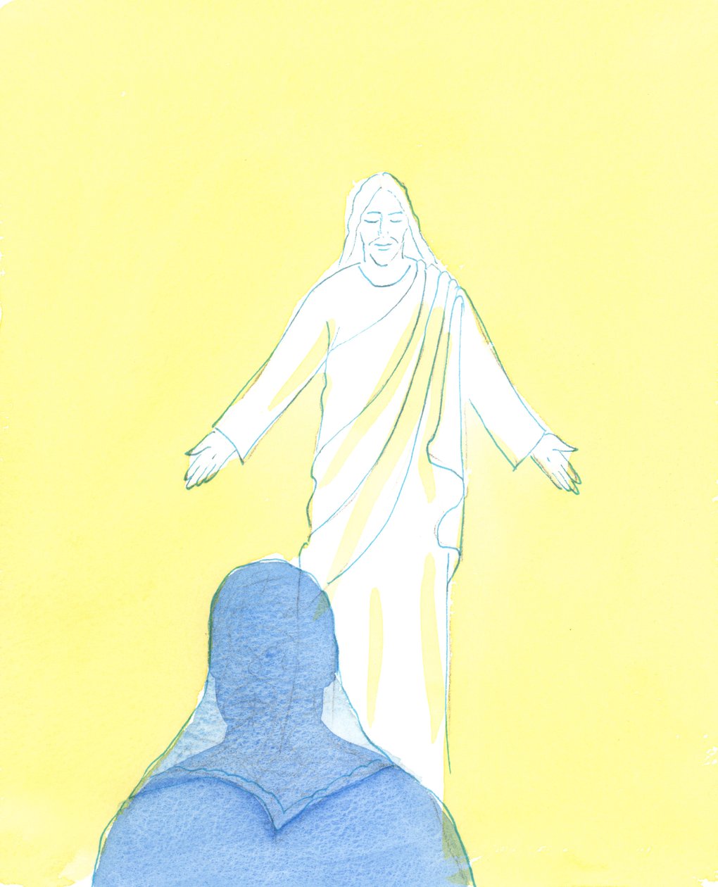 Christ gazed upon me with immense love and tenderness, as I expressed my contrition and love by Elizabeth Wang