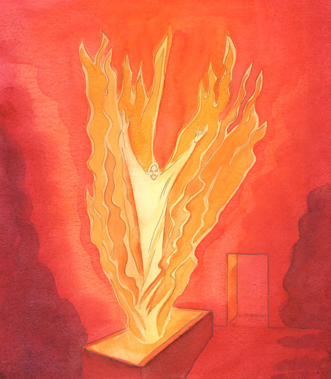 Christ rose from the tomb in glory at Easter, transformed, as if in a ...