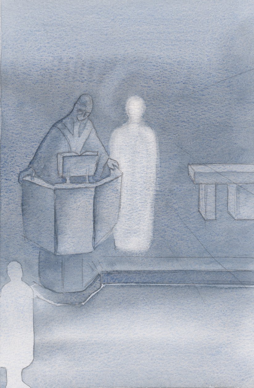 Christ stood beside the priest who was reading the Holy Gospel to us all, which was Christ