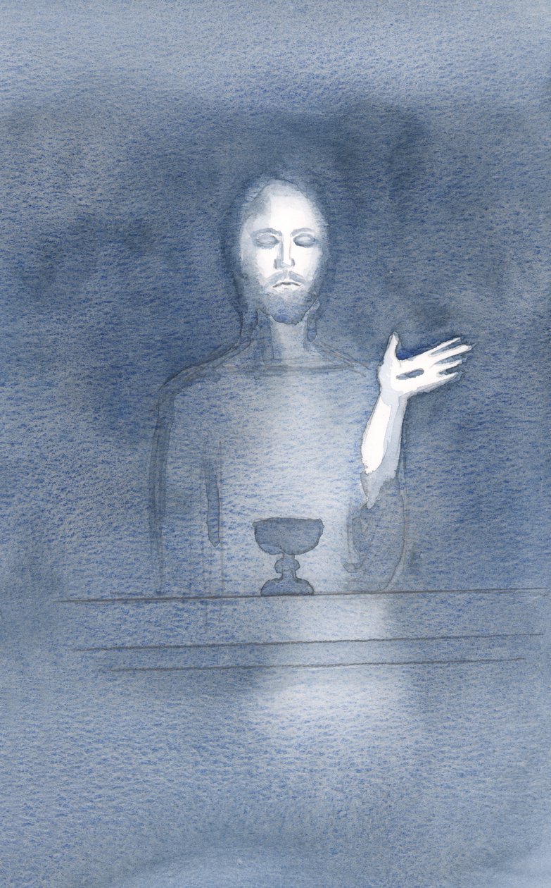 In His mercy, Christ comes to our altar, daily, as we welcome Him, in the darkness of faith by Elizabeth Wang
