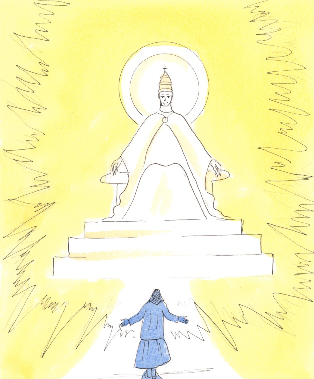 In faith we can see a blazing light, high up in church above the sanctuary by Elizabeth Wang