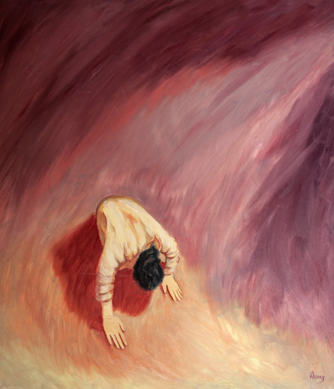 Jesus prays in agony to his Heavenly Father in the Garden of Gethsemane by Elizabeth Wang