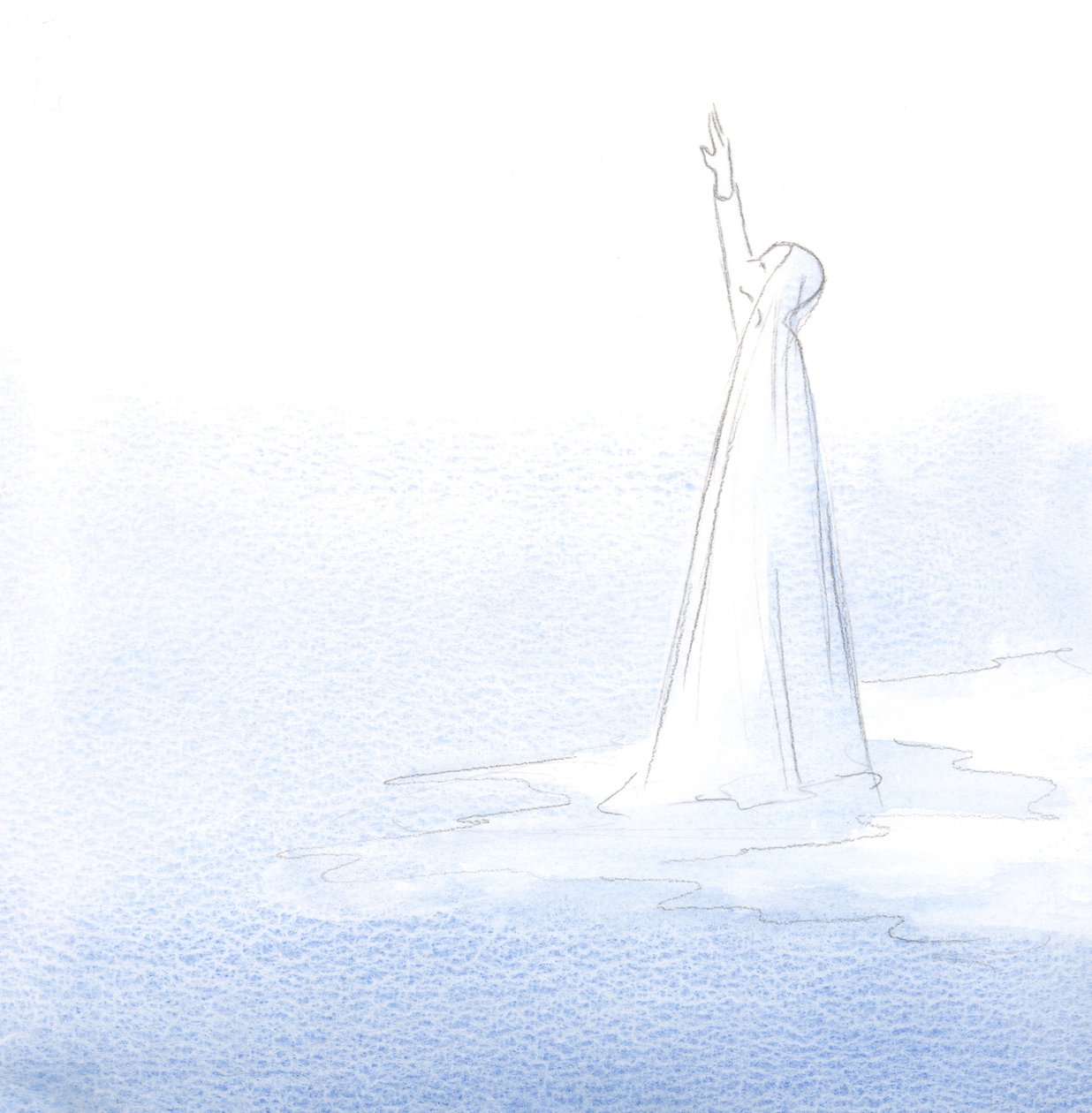 Mary stretched up her hand in prayer to the Father, who grants the least wish of her heart. by Elizabeth Wang