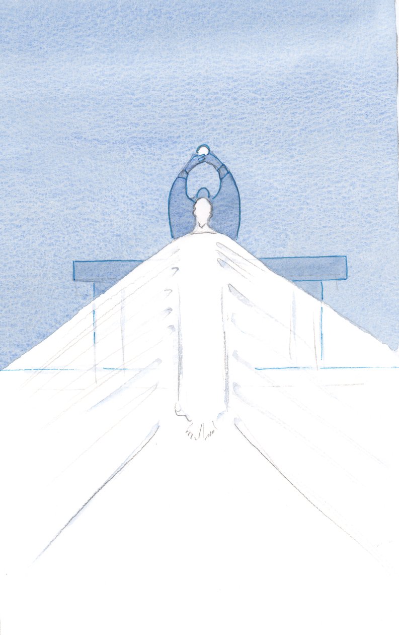 The beauty of Christ is dazzling, as He stands here silently, Really Present to His people in prayer by Elizabeth Wang