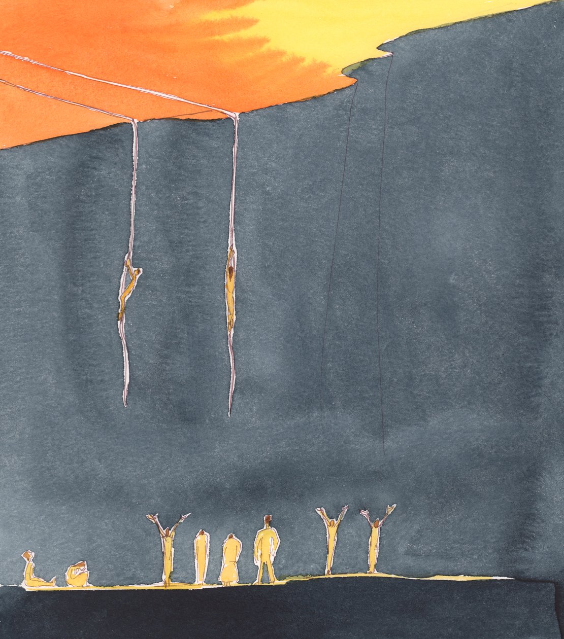 The cliff-face represents the apparent separation from God which is experienced by those who are being purified in Purgatory to prepare them for the perfection of Heaven by Elizabeth Wang