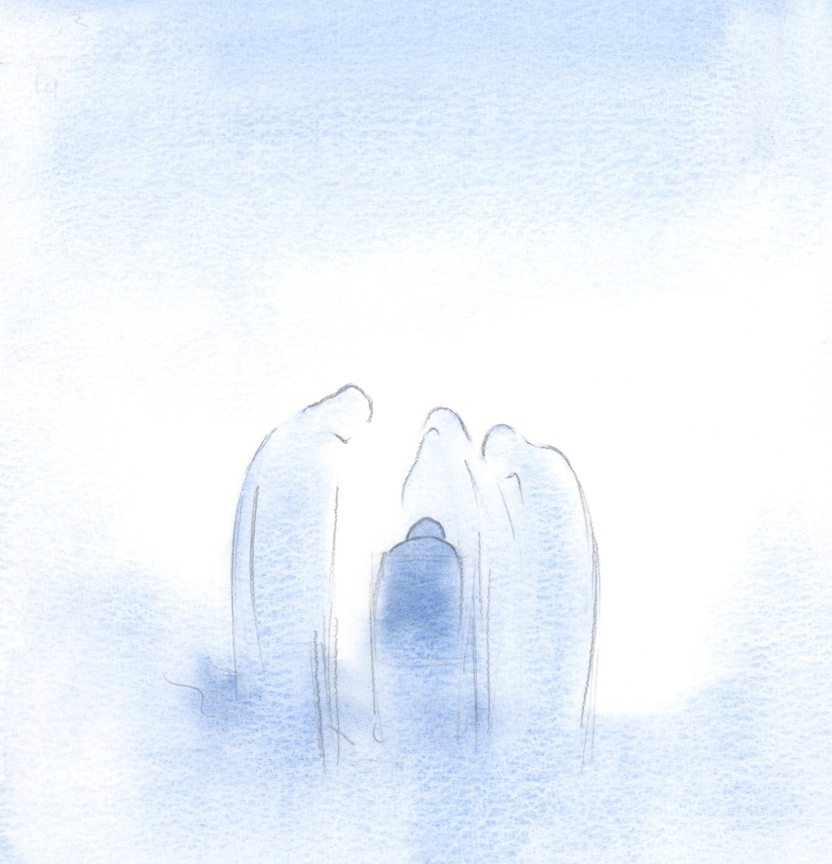 The saints leaned forward, in great concern, like parents comforting a child who has been frightened by a bad dream by Elizabeth Wang