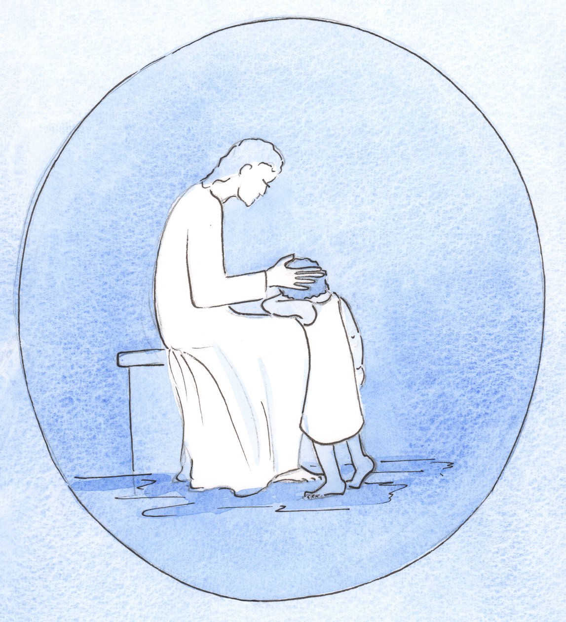 When we repent of our sins Jesus Christ looks on us with tenderness just as when a mother embraces her child by Elizabeth Wang