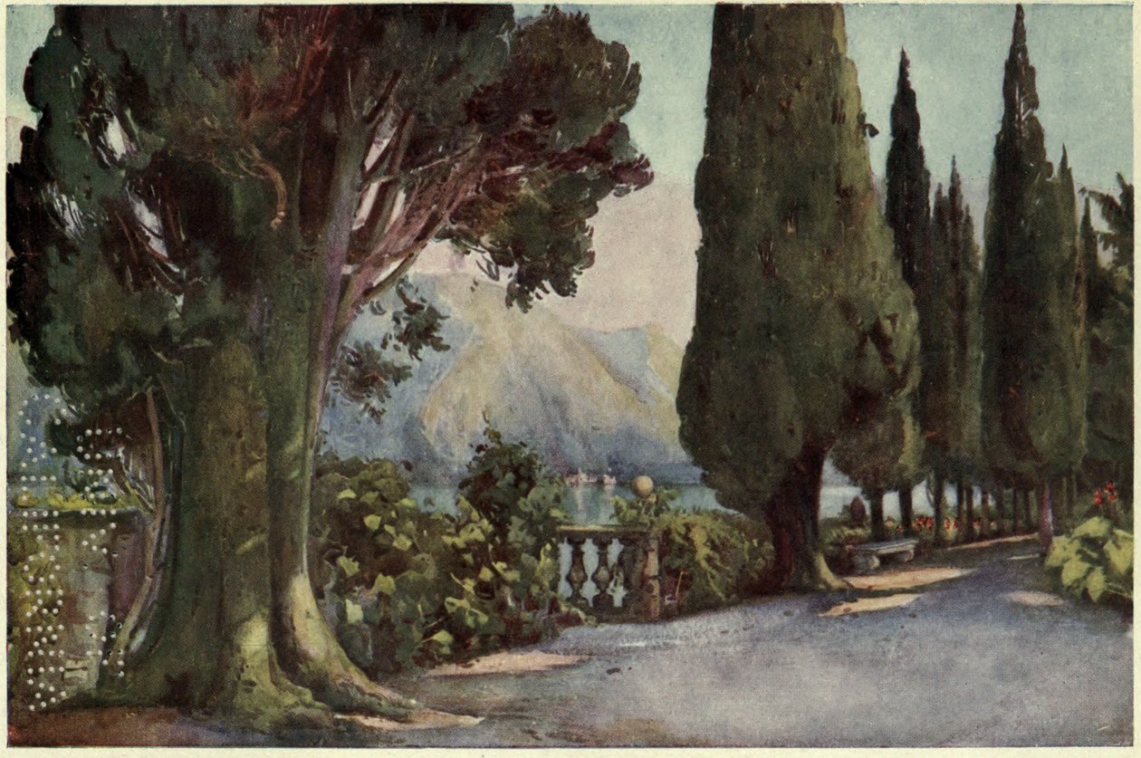Cypress Avenue, Villa del Pizzo, Lago di Como, Illustration from 