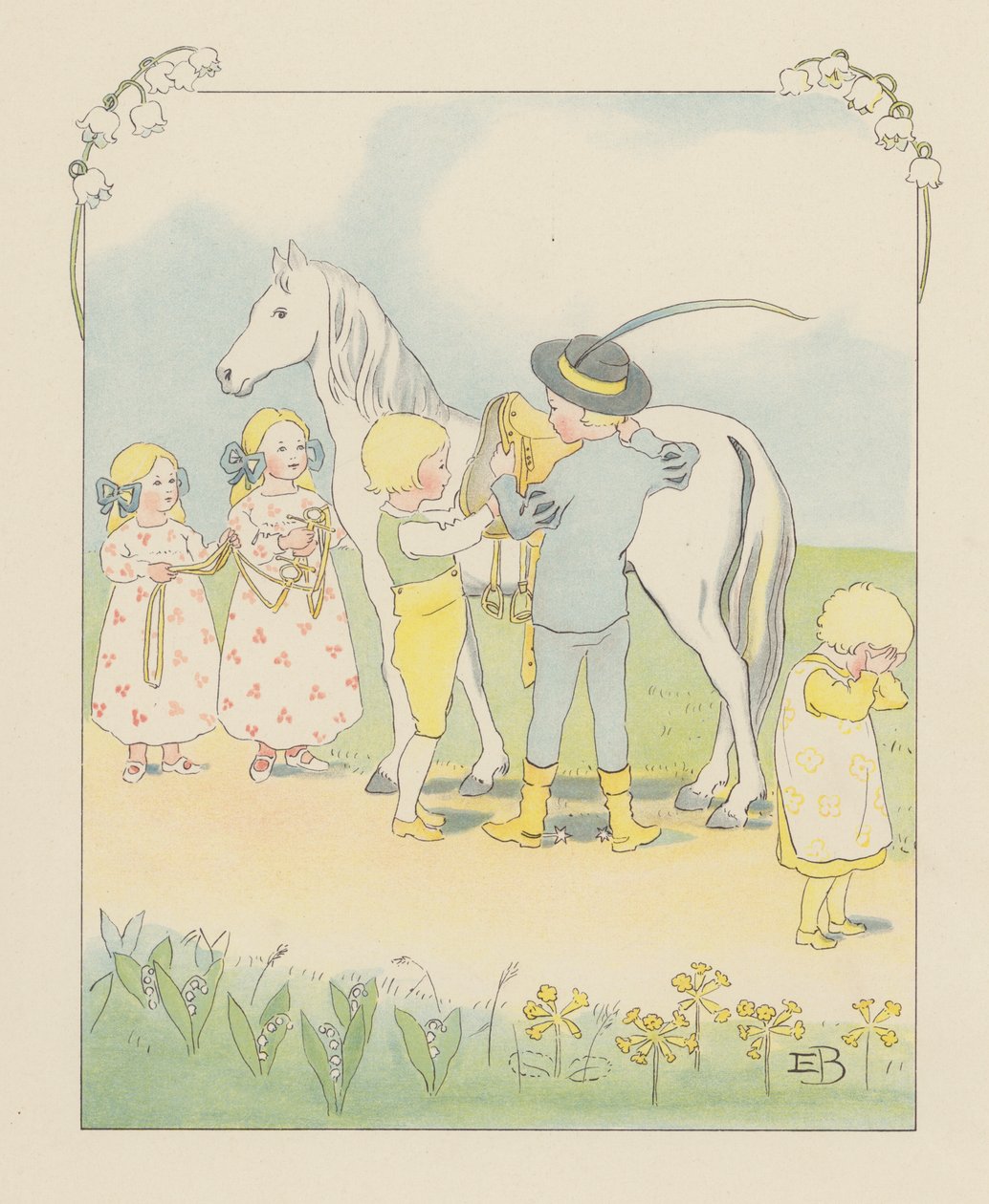 Illustration for Blondchen in Bluten by Elsa Beskow